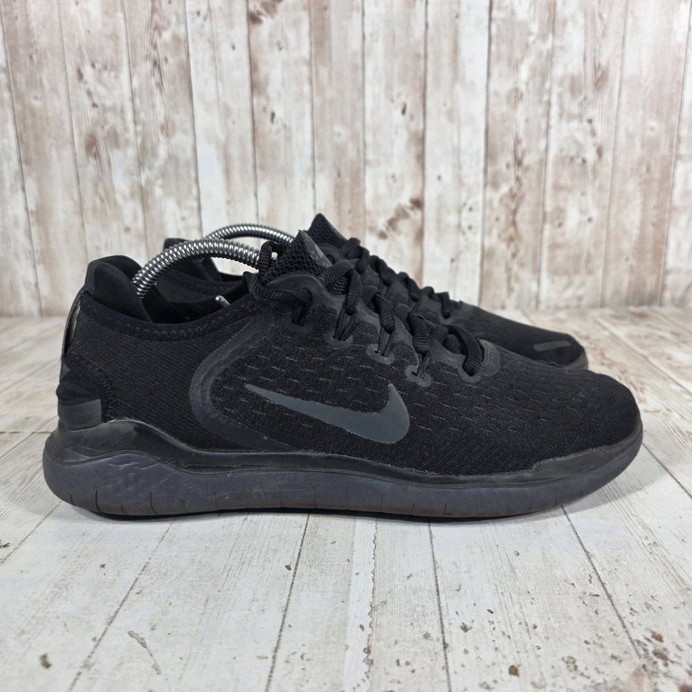 Nike Free RN 2018 Triple Black Running Shoes Mens 9 942836-002 Low Top Sneakers